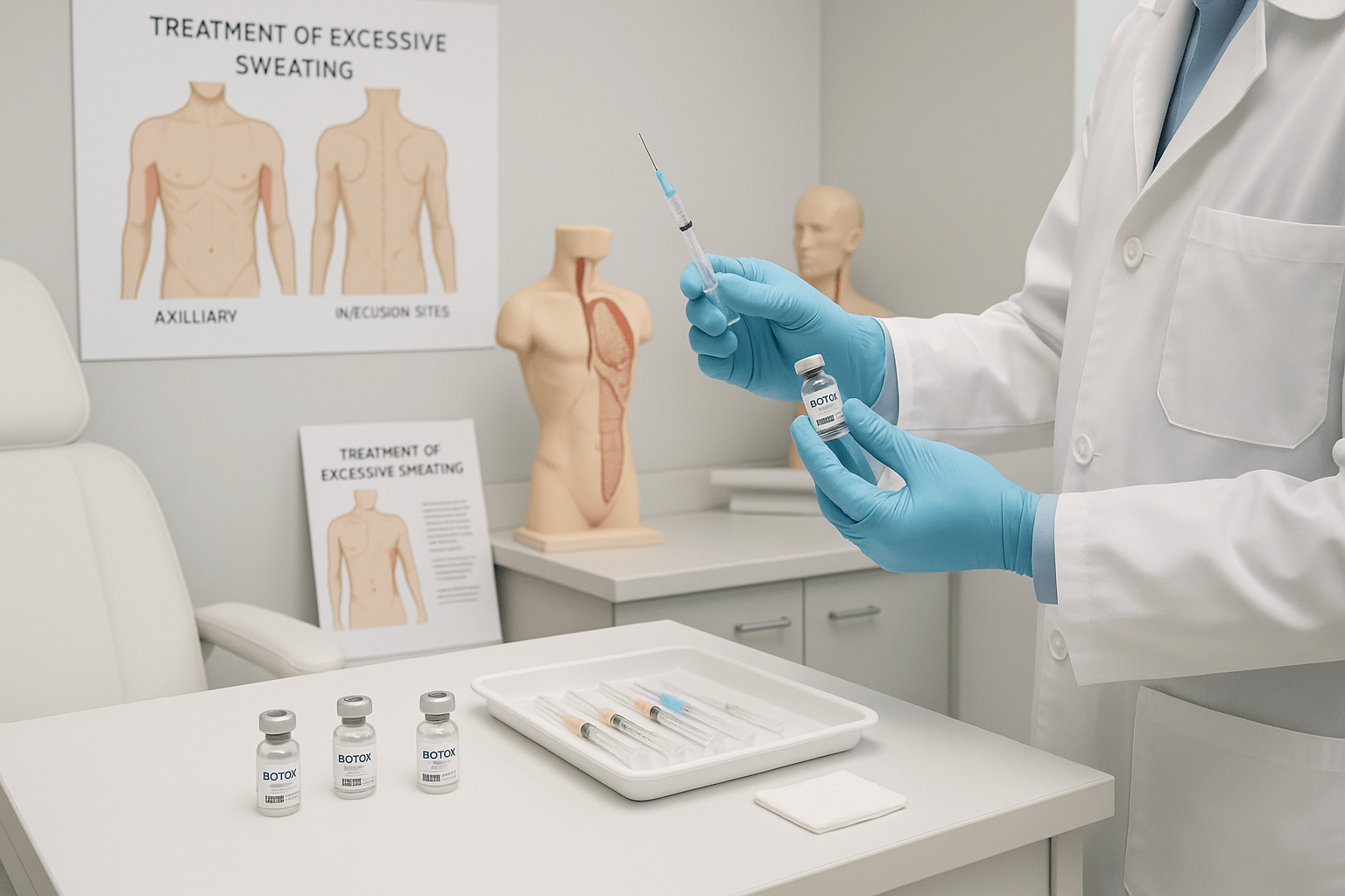 Doctor Holding Botox Injections for Hyperhidrosis